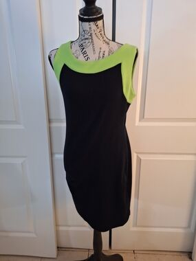 Ronni Nicole Black Dress with Lime Green Accents